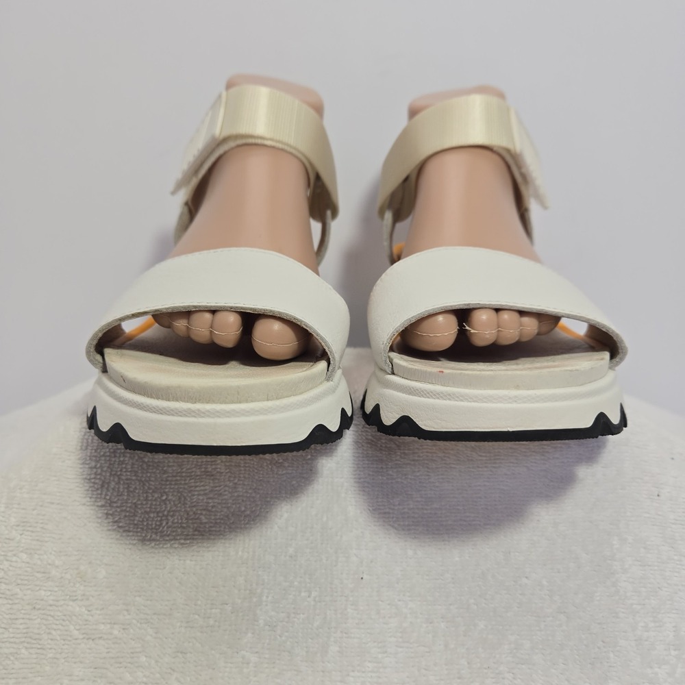 Sorel Kinetic Impact Y Strap Sandals Sea Salt Womens Size 8.5 Platform Leather - Picture 6 of 14
